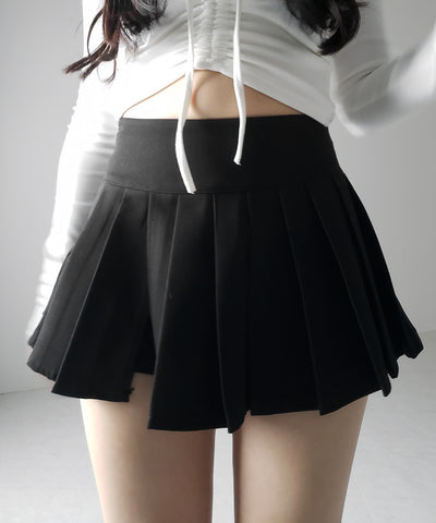【 ２color 】プリーツマイクロミニスカパン ／ pleated micro mini skirt pants