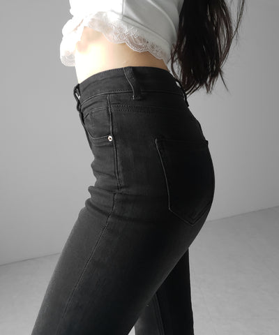 【４size 】美脚ハイウエストストレッチフレアデニム ／ slim leg High waist stretch flare denim