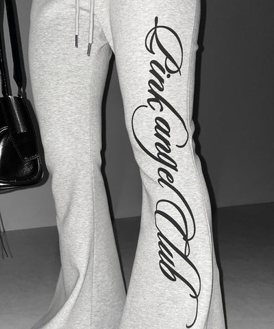 【 PINK ANGEL CLUB 】レタリングロゴスウェットフレアパンツ ／ PINK ANGEL CLUB lettering logo sweat flare pants