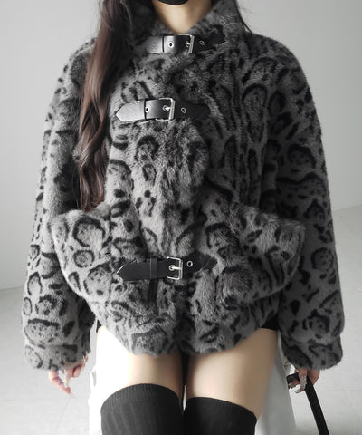 【 大人気につき新色追加！】B-3 レオパードボリュームファーコート ／ B-3 leopard volume fur coat