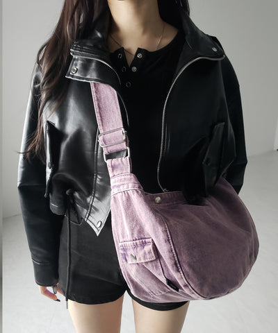【 ２color 】ブラックタグヴィンテージデニムショルダーバッグ ／ black tag vintage denim shoulder bag