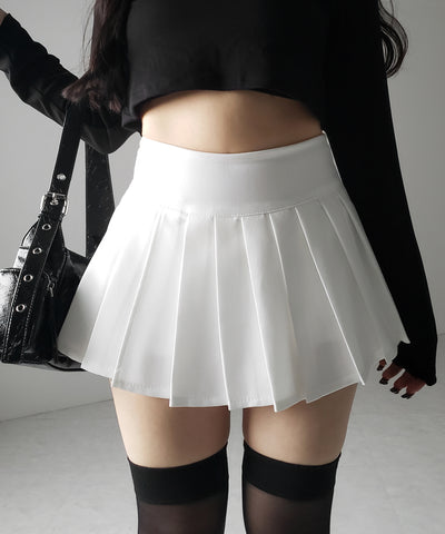 【 ２color 】プリーツマイクロミニスカパン ／ pleated micro mini skirt pants
