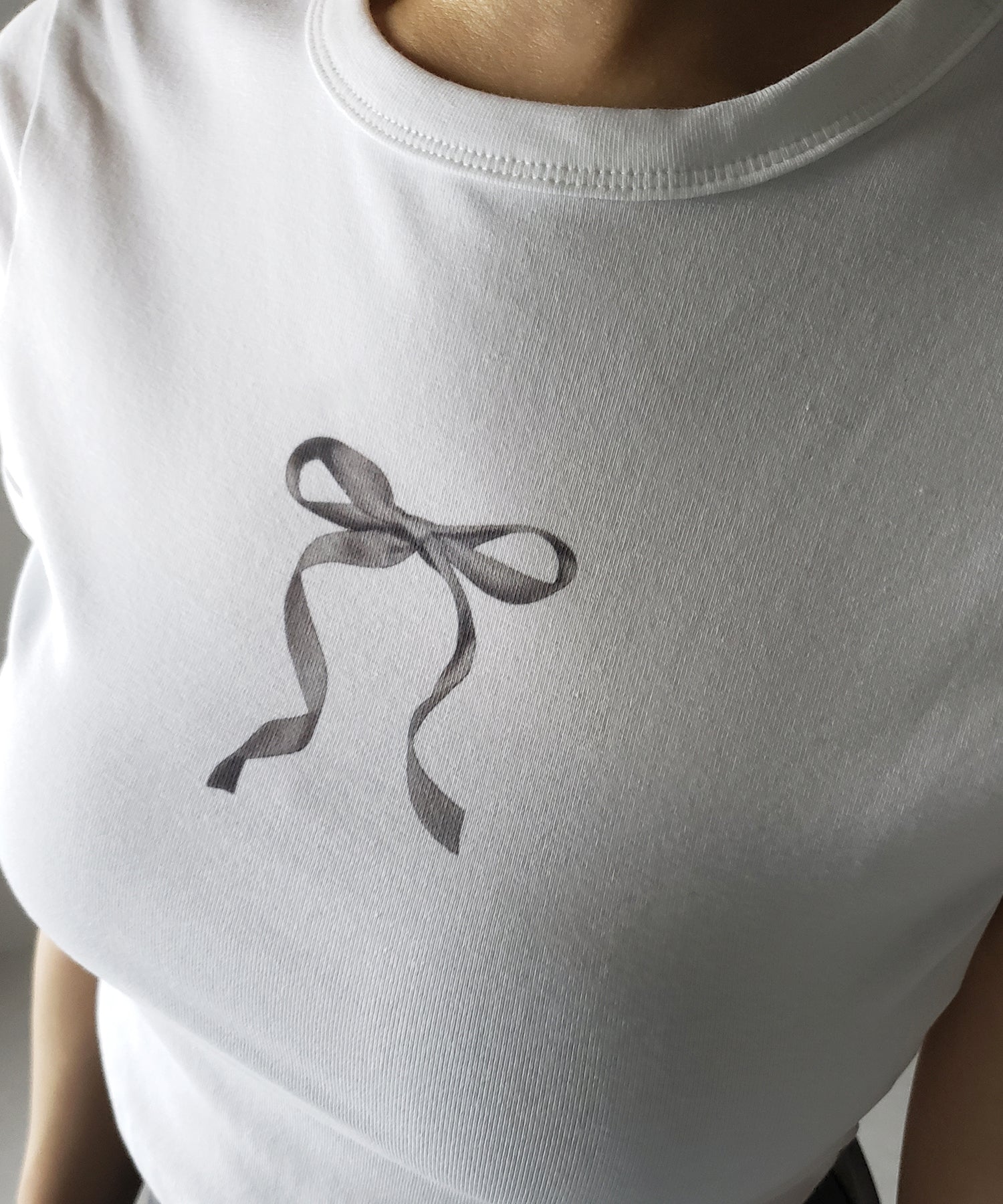 【 ４color 】ミニリボンショートちびＴシャツ ／mini ribbon short chibi Tee