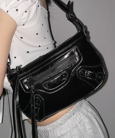 【 ショルダーストラップ付き２WAY 】ヴィンテージライクグランジミニハンドバッグ／ vintage like grunge mini hand bag