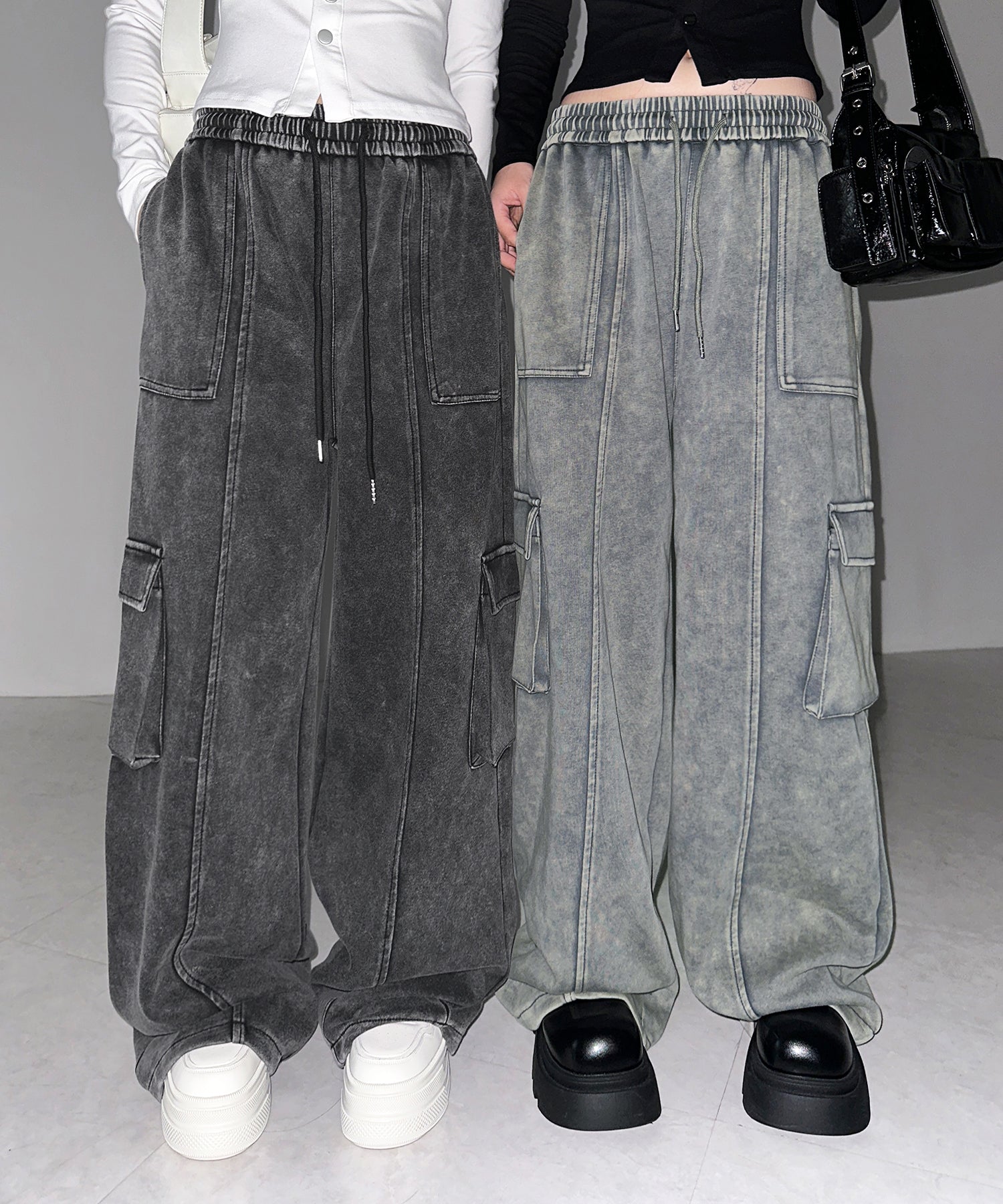 ピグメントヴィンテージヘビーワイドカーゴスウェットパンツ ／ pigment vintage heavy wide cargo sweatpants