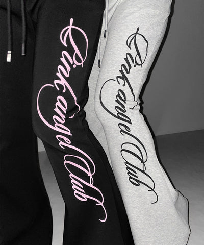 【 PINK ANGEL CLUB 】レタリングロゴスウェットフレアパンツ ／ PINK ANGEL CLUB lettering logo sweat flare pants