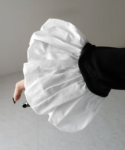 【 ２color 】裾バルーンフリルカットソートップス ／ hem balloon frill cutsew tops