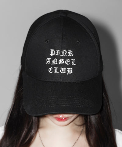 【 PINK ANGEL CLUB 】 GRUNGE LOGO embroidery CAP ／ グランジロゴ刺繍キャップ