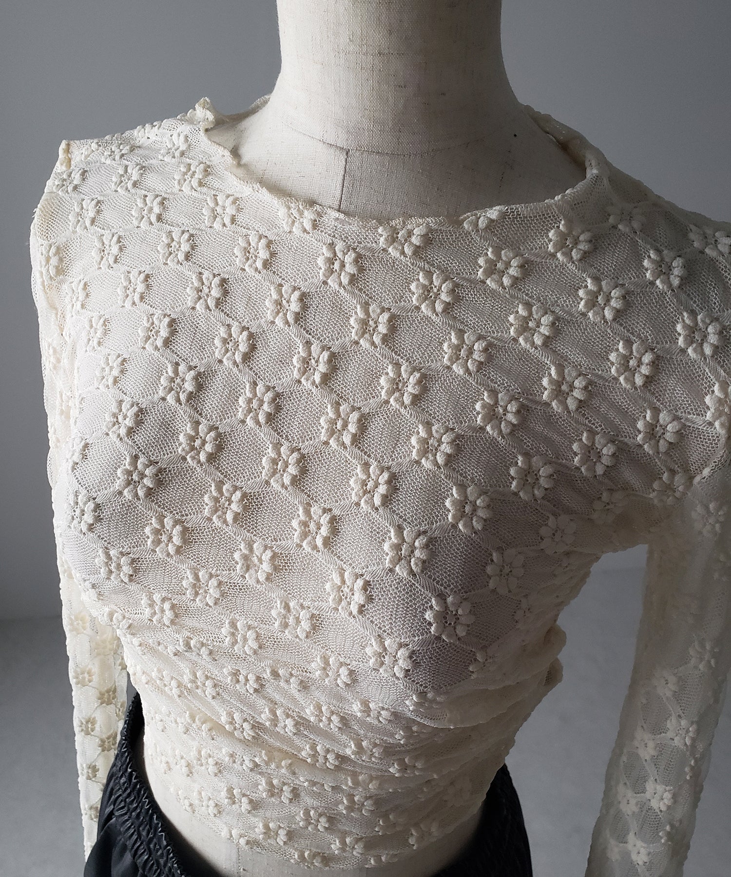 【 ２color 】デイジーレースチュールシアートップス ／ daisy race tulle sheer tops