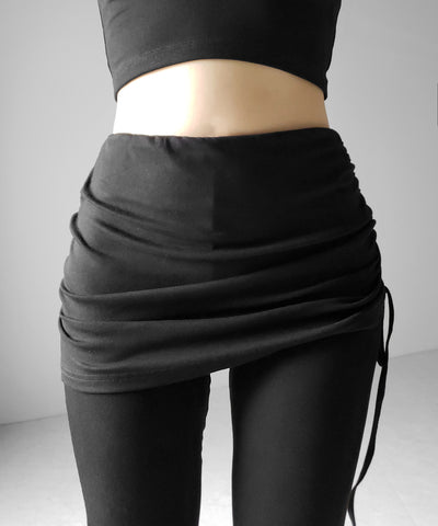 【 ワンホンセットアップ 】スクエアショートＴシャツ＋サイドシャーリングフレアパンツ ＳＥＴ ／ 【 SETUP 】square neck short T-shirts + side shirring flare pants