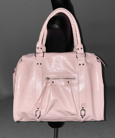 ヴィンテージフェイクレザーボストンエディターズバッグ ／ vintage fake leather boston editors bag