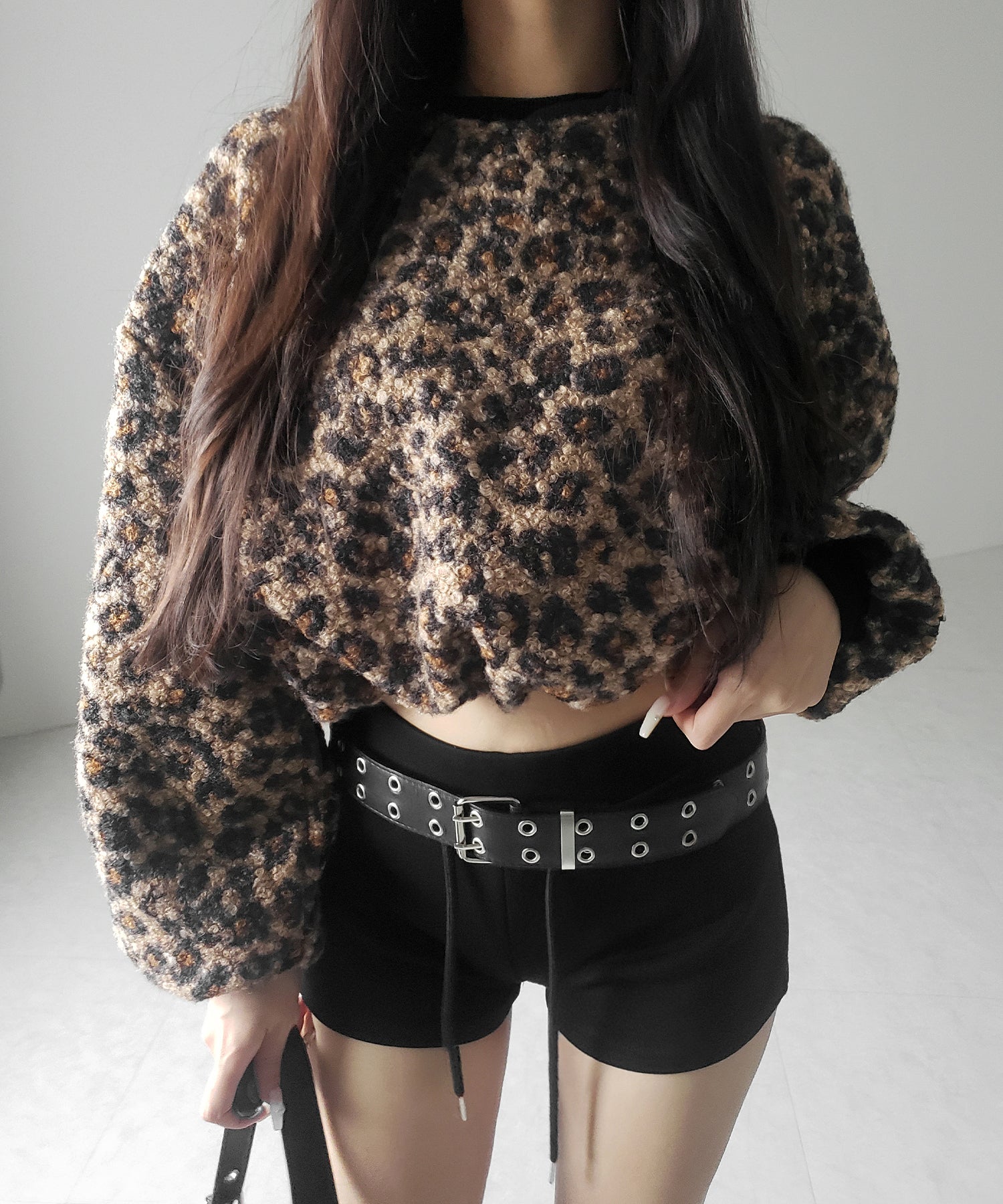 【 ２WAY 】レオパードショートボアプルオーバー ／ 2WAY reopard short boa pullover