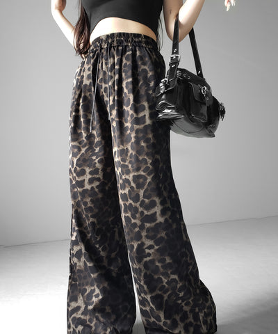 ヴィンテージレオパードリラクシーワイドイージーパンツ ／ vintage reopard relaxy wide easy pants