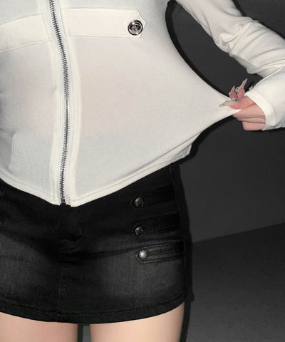 ナポレオンスタンドネックジップアップトップス ／ napoleon standneck zipup tops