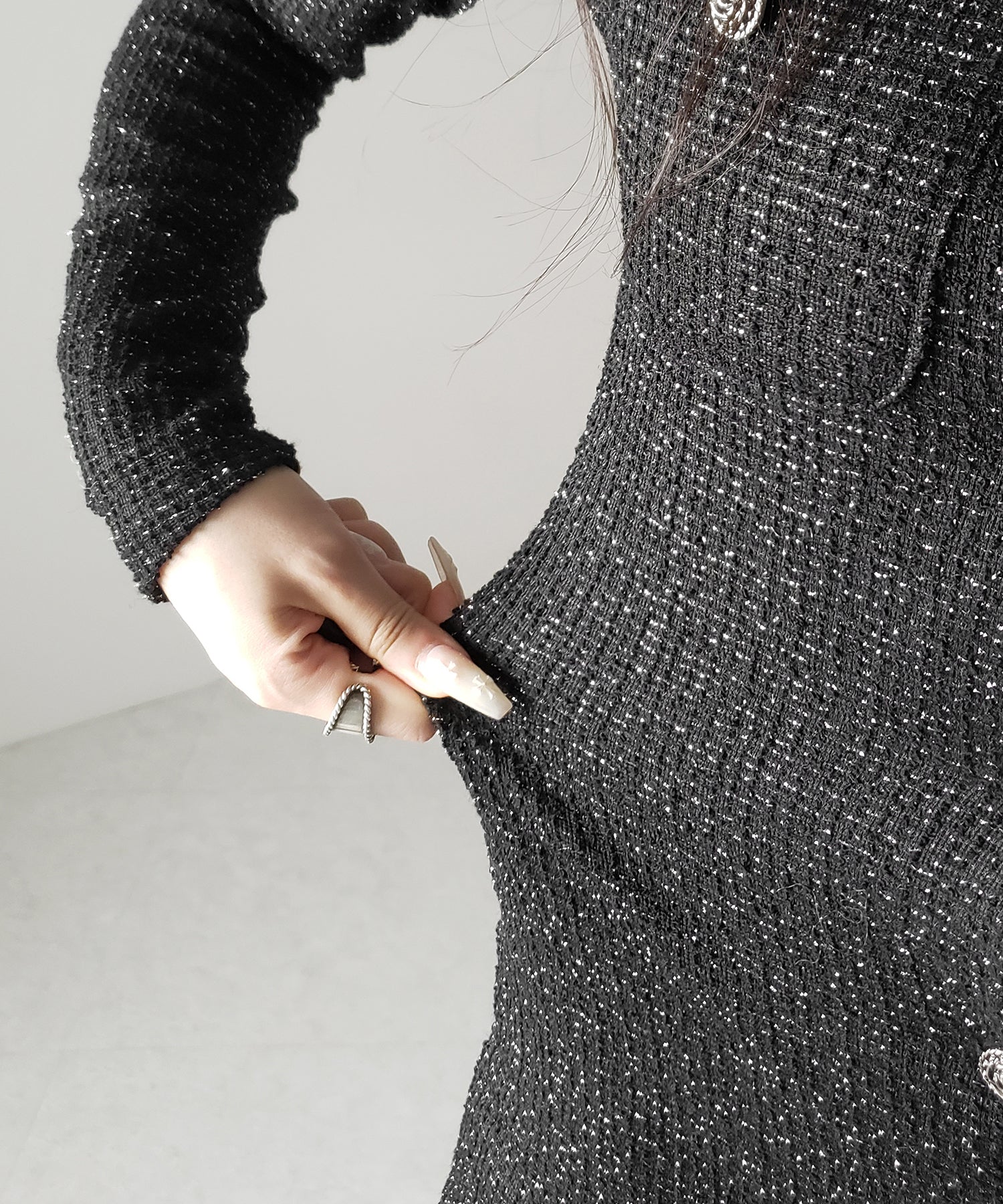 ブラックツイードレディミニオールインワン ／ black tweed lady mini allinone