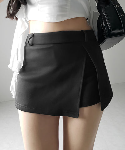 【 ２color 】レイヤードマイクロミニスカパン ／ layered micro mini skirt pants