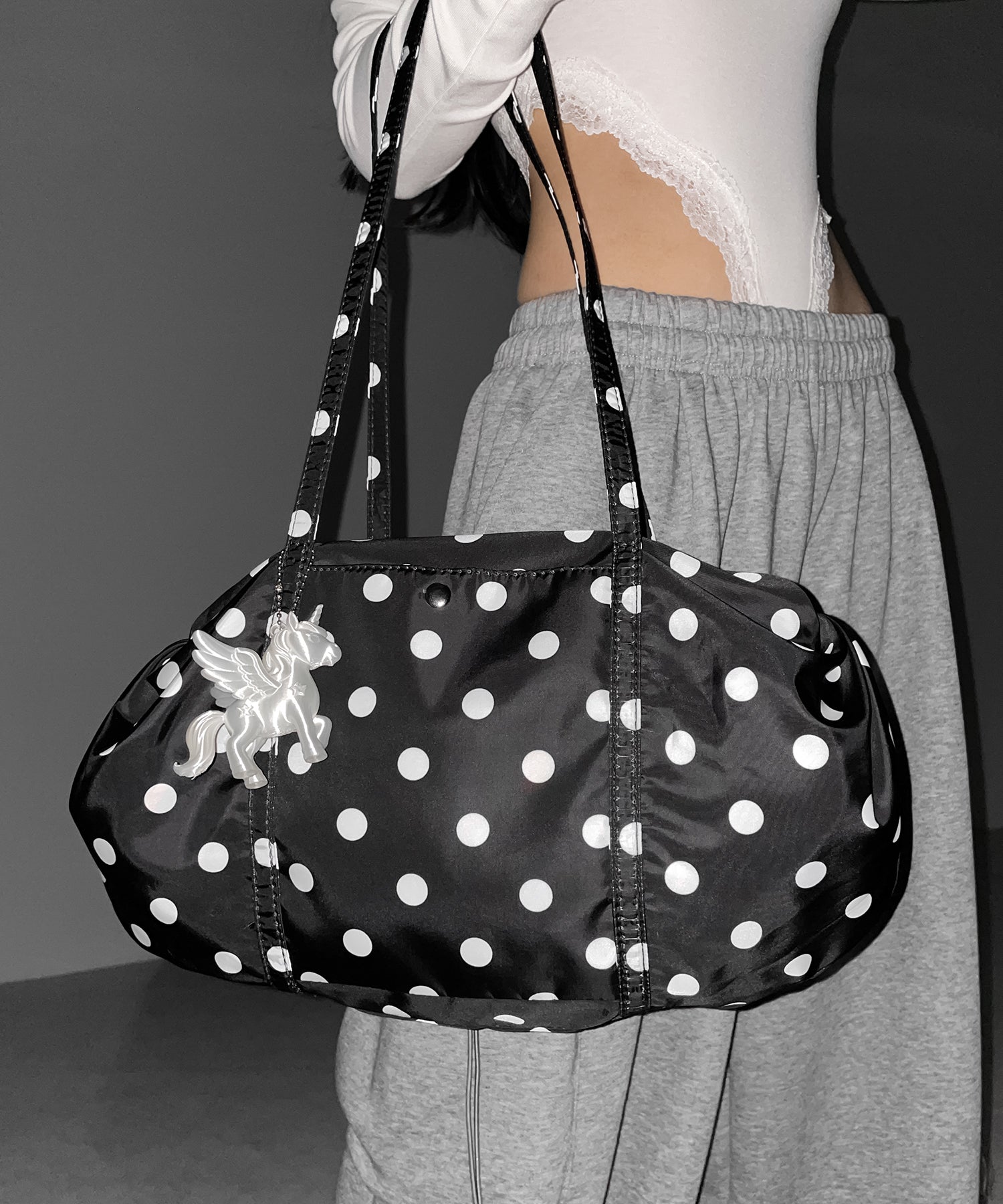 ドットミニボストンショルダーバッグ　／ Dot mini boston shoulder bag