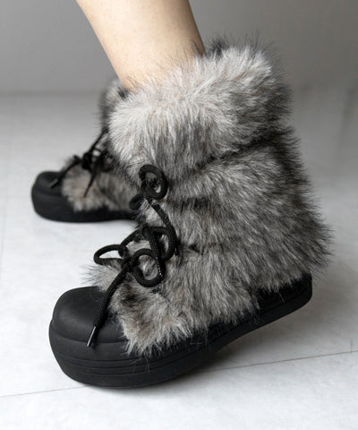 【 ２color 】ボリュームフェイクファーブーツ ／ volume fake fur boots