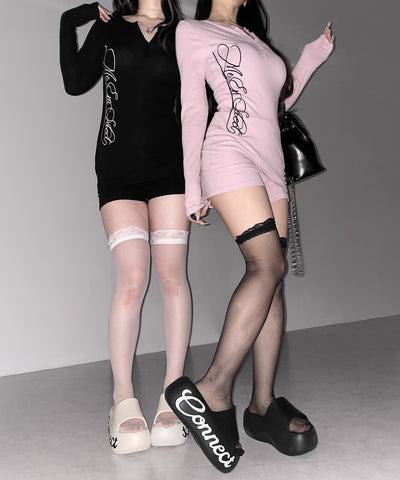 【 セットアップ 】レタリングロゴヘンリーネックトップス＆ショートパンツ SETUP ／ lettering logo henlyneck tops ＆ short pants