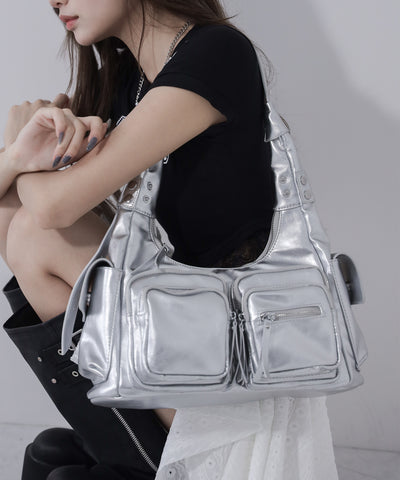 【 ２color 】ダブルジップアウトポケットヴィンテージボストンショルダーバッグ ／ double zip out pocket vintage boston shoulder bag