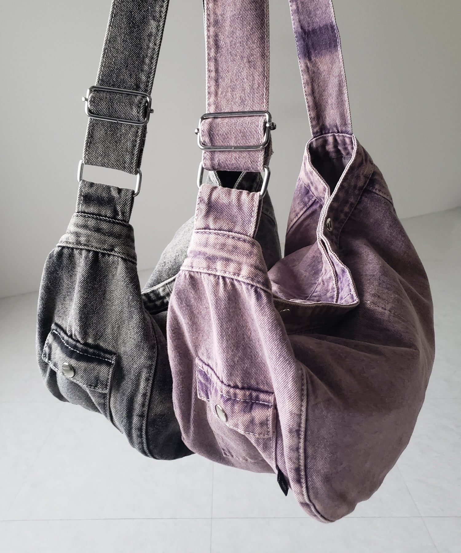 【 ２color 】ブラックタグヴィンテージデニムショルダーバッグ ／ black tag vintage denim shoulder bag