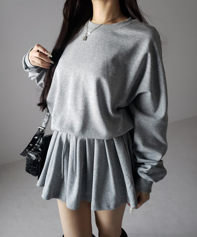 オーバースウェットフレアミニワンピース ／ over sweat flare mini onepiece