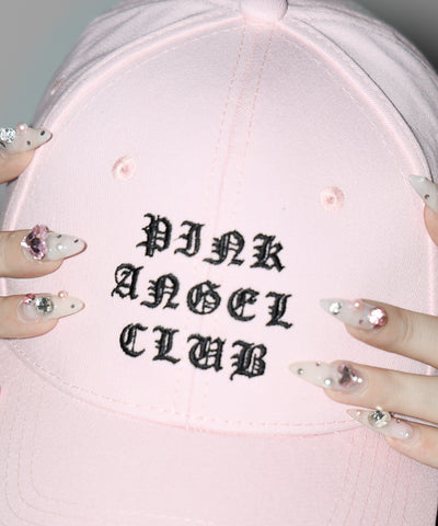 【 PINK ANGEL CLUB 】 GRUNGE LOGO embroidery CAP ／ グランジロゴ刺繍キャップ
