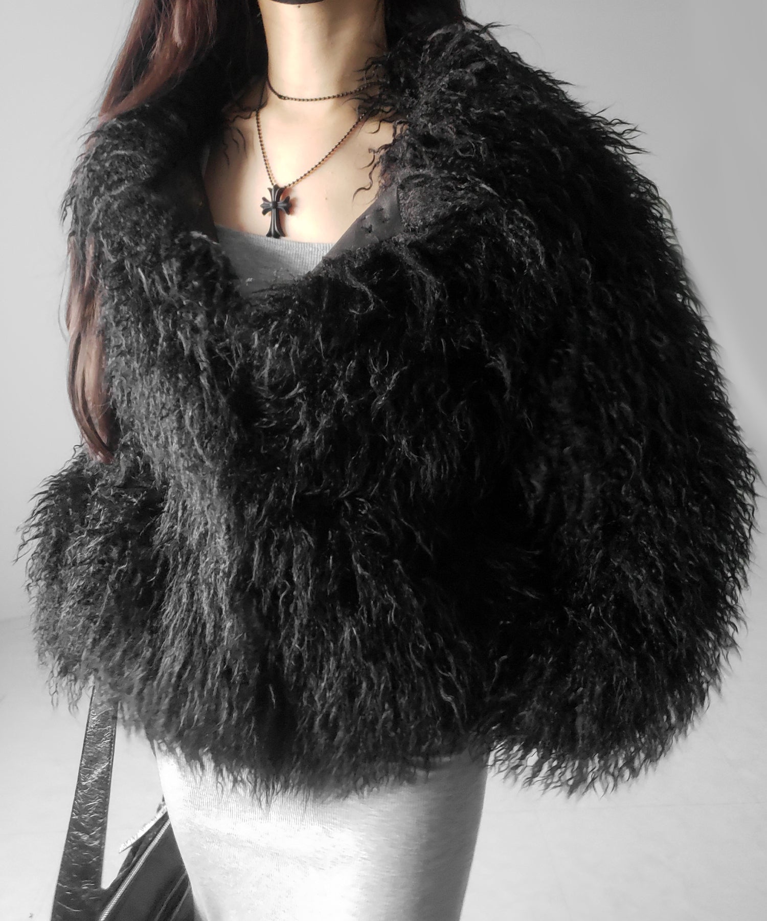 シャギーフェイクファーレディミドルコート ／ shaggy fake fur lady middle coat