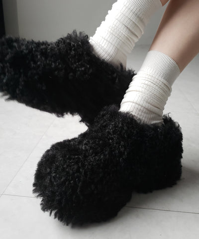 厚底テディボアサボサンダル ／ platform teddy boa sabo sandals