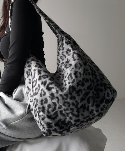 【 ２color 】レオパードワンハンドルショルダートートバッグ ／ leopard onehandle shoulder tote bag