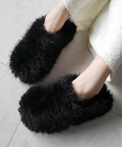 クリンクルフェイクファールームシューズ ／ crinkle fake fur room shoes