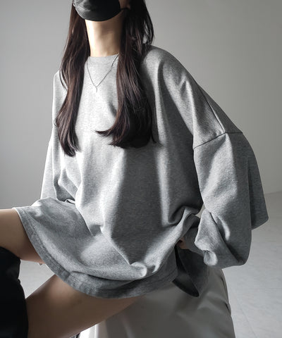 【 ３color 】ボリュームスリーブBIGスウェットロンＴ ／ big sweat long Tee