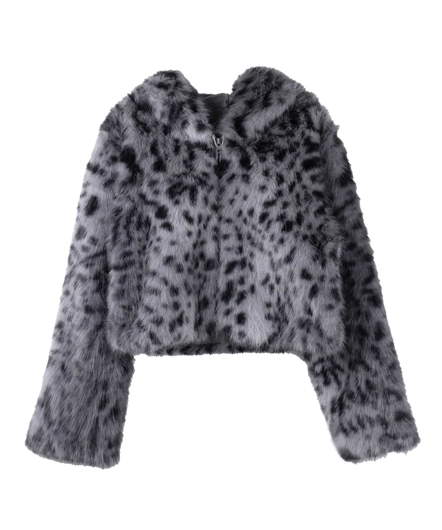 【 限定先行販売 】レオパードフェイクファーフーディショートコート ／ reopard  fakefur hoodie short coat