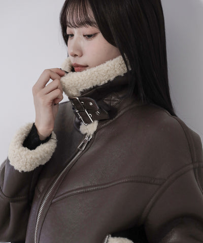 B-3ヴィンテージレザーボアムートンジャケット ／ B-3 vintage leather boa mouton jacket