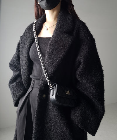 【 ３color 】オーバーサイズボアウールロングチェスターコート