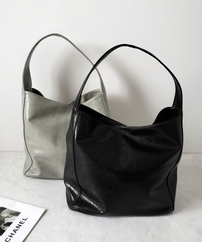 【 ２color ／ 大容量 】フェイクシボレザーワンハンドルショルダーバッグ ／ fake shibo leather onehandle shoulder bag