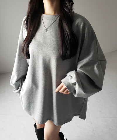 【 ３color 】ボリュームスリーブBIGスウェットロンＴ ／ big sweat long Tee
