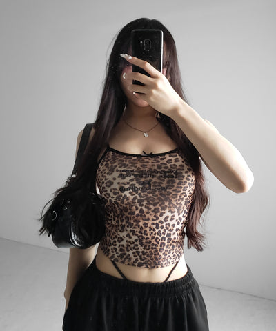 レオパードロゴパイピングキャミソール ／ leopard logo piping camisole