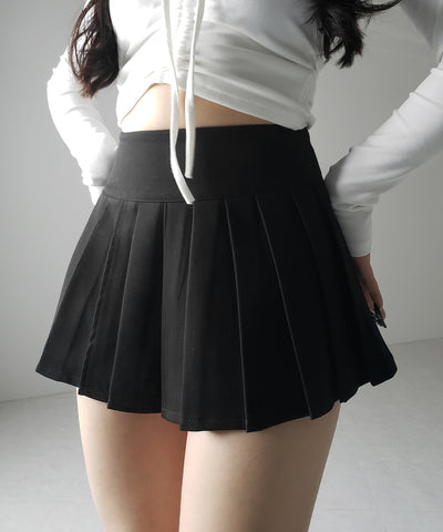 【 ２color 】プリーツマイクロミニスカパン ／ pleated micro mini skirt pants