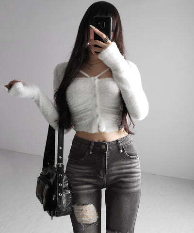 クラッシュダメージヴィンテージフレアデニム ／ crush damage vintage flare denim