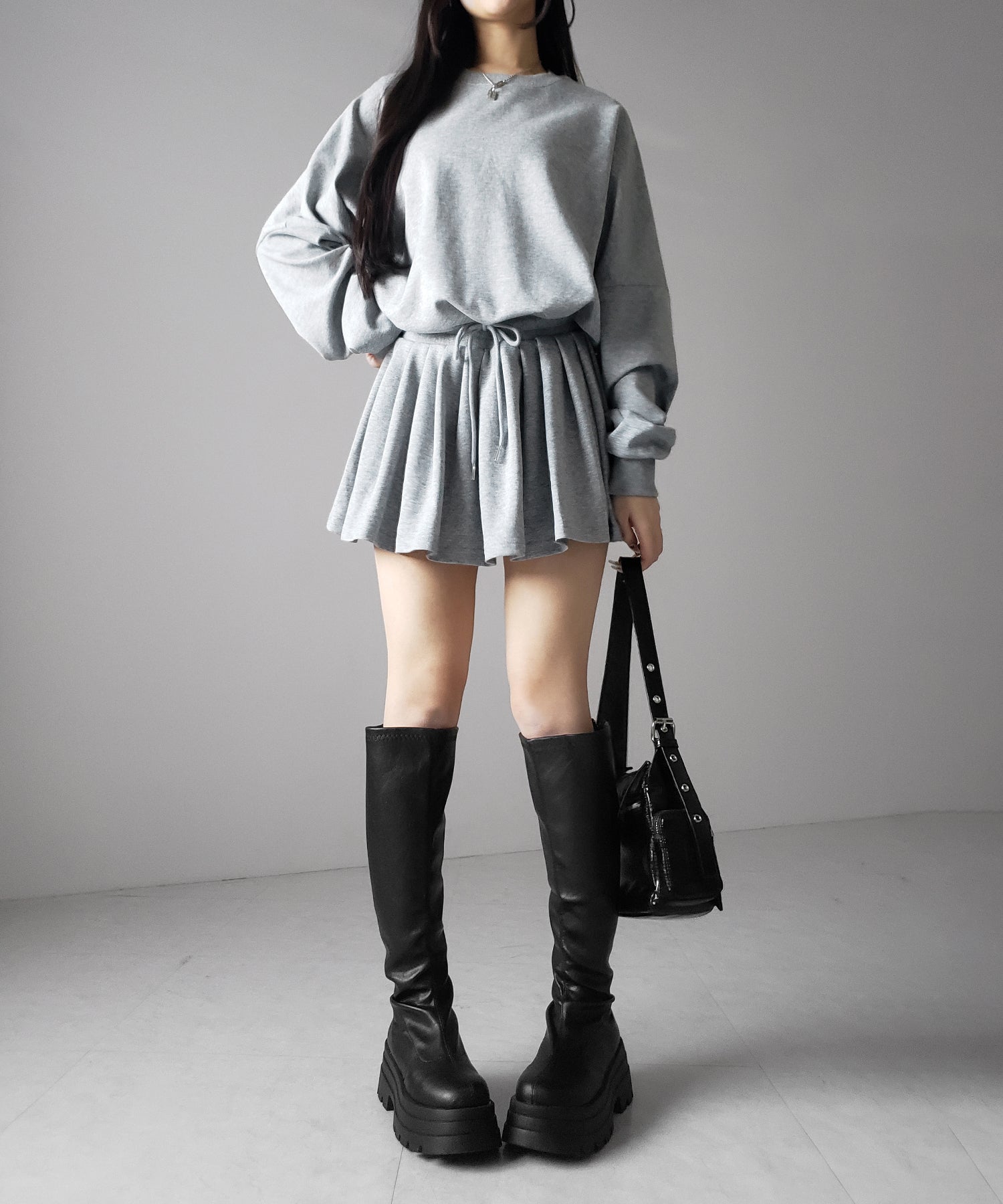 オーバースウェットフレアミニワンピース ／ over sweat flare mini onepiece