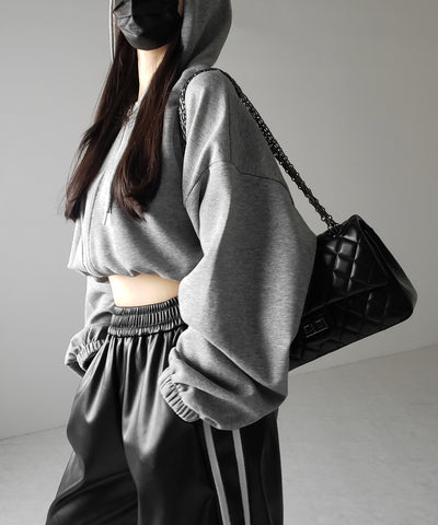 【 選べる４size ／ ２color 】２WAY サイドラインフェイクレザーワイドパンツ ／ ２WAY Sideline fake leather wide pants