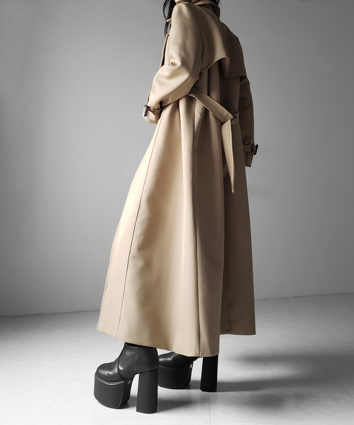 ウエストマークレディロングトレンチコート ／ waistmark lady long trench coat