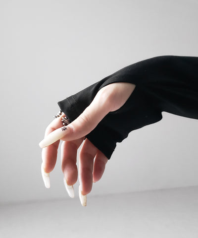 スタンドカラーベルテッドダブルジップスリムトップス ／ stand collar belted double zip slim tops