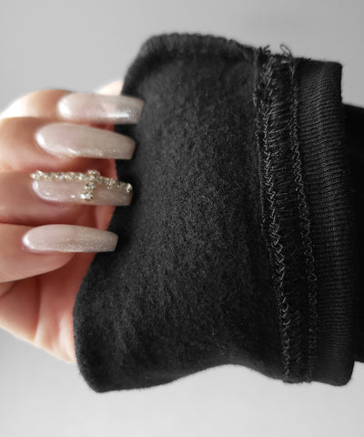 【 裏起毛 】レースドッキングヘンリーネックトップス ／ lace docking henley neck tops