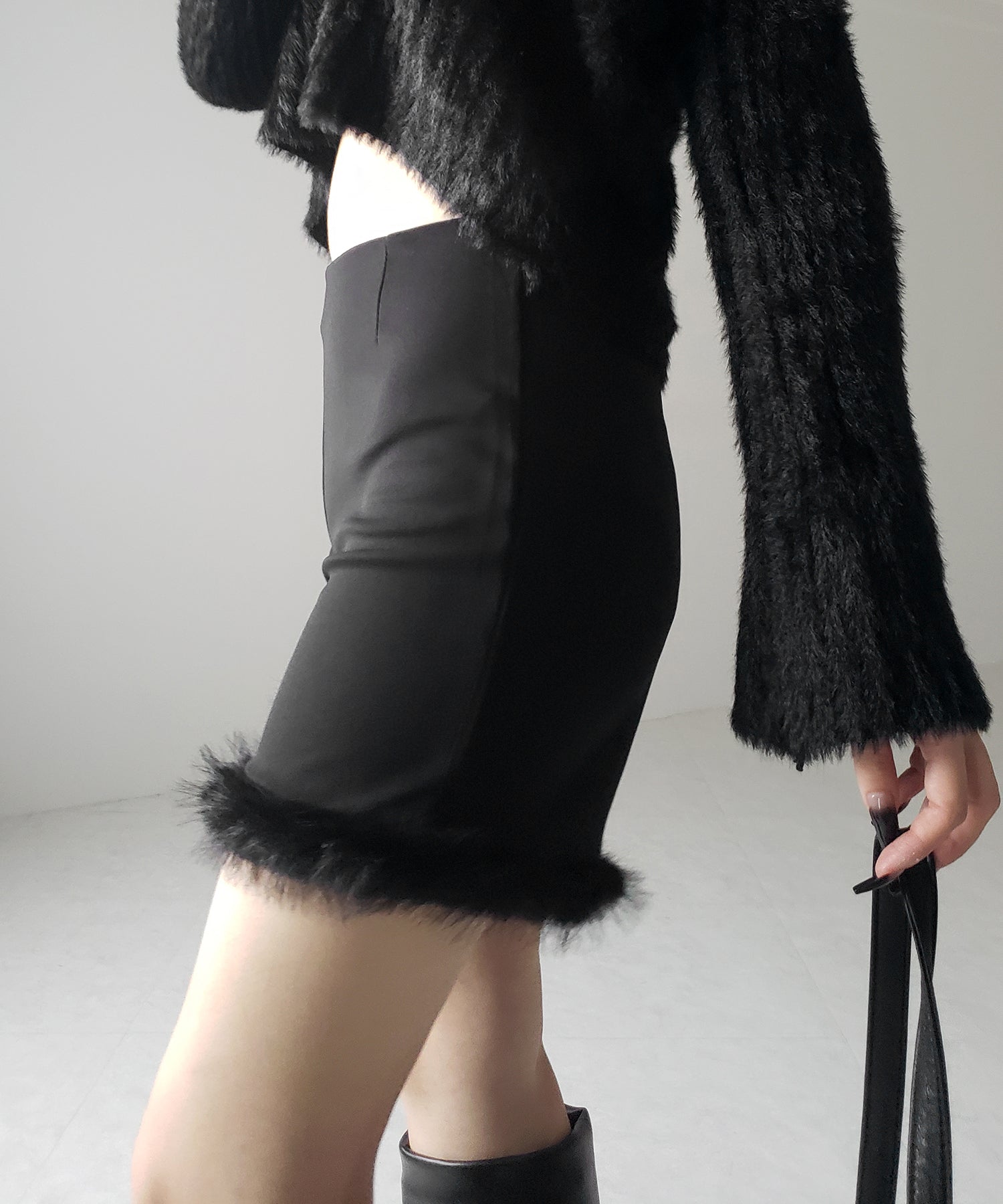 【 ４size 】ヘムフェザーバイカーショートパンツ ／ hem feather biker short pants