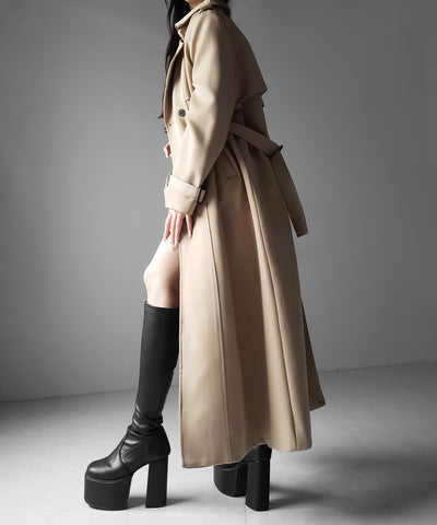ウエストマークレディロングトレンチコート ／ waistmark lady long trench coat
