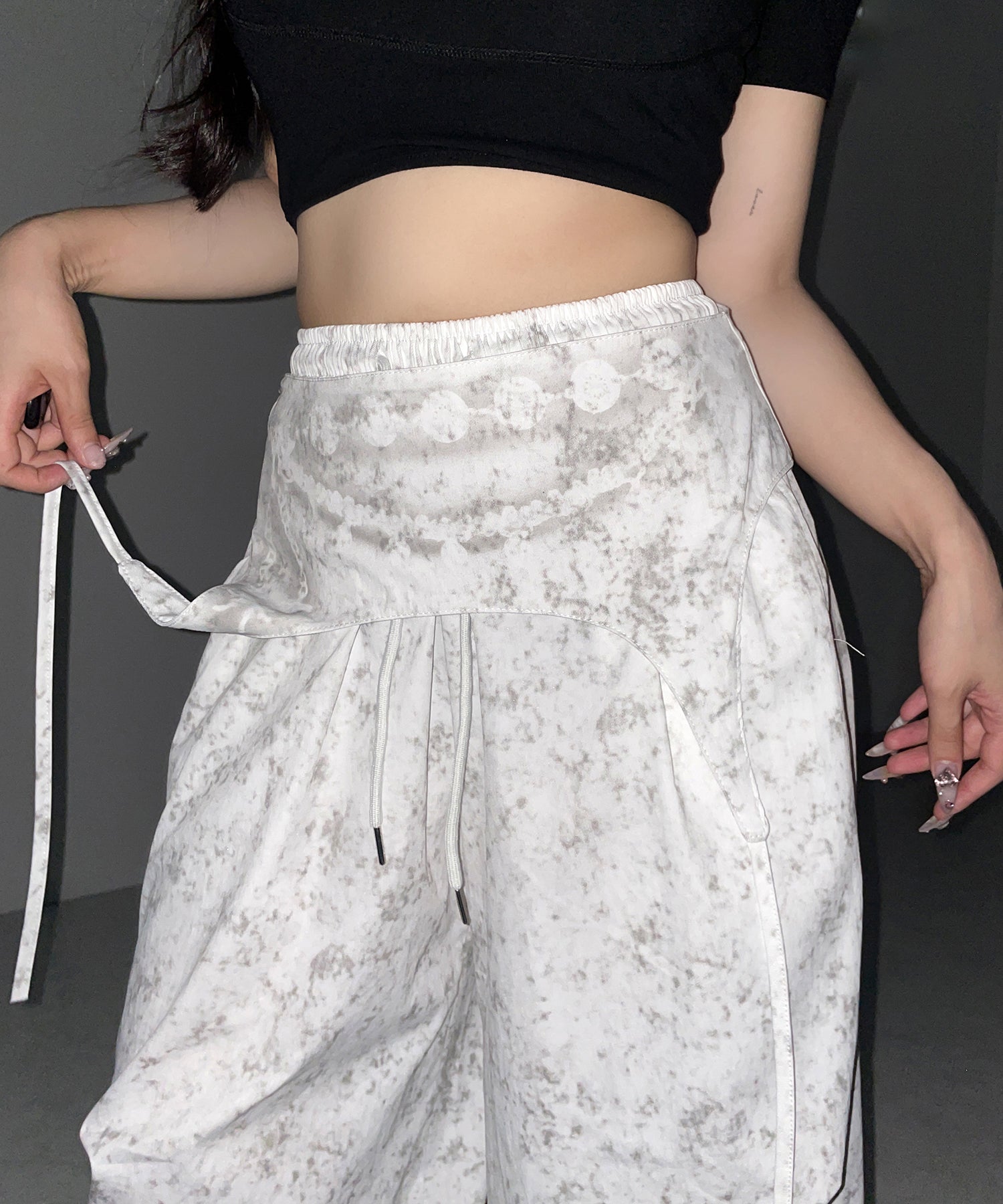 ガーターレイヤードヴィンテージタックワイドパンツ ／ garter layered vintage tack wide pants