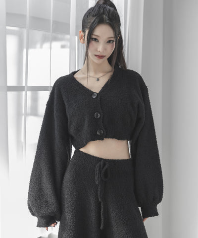 【セットアップ可能 】マシュマロタッチショートカーディガン ／ marshmallow touch short cardigan