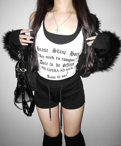 【 ２color 】グランジロゴレイヤードキャミソールトップス ／ grunge logo layered camisole tops